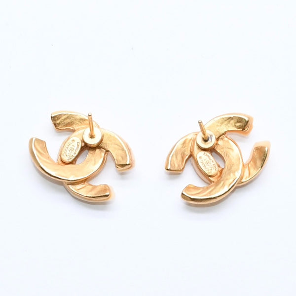 極美品 CHANEL シャネル ココマーク ピアス 重量約3.99g 00T刻印 GP メタル ゴールド アイボリー 両耳用 中古 4a007104