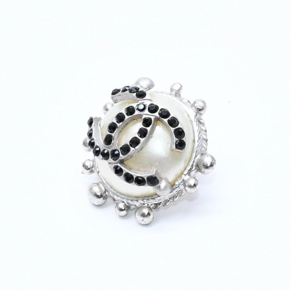 CHANEL シャネル ココマーク スタッドピアス 重量約10.78g 02C刻印 フェイクパール ラインストーン 片耳用 美品 中古 4a007074
