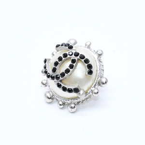 CHANEL シャネル ココマーク スタッドピアス 重量約10.78g 02C刻印 フェイクパール ラインストーン 片耳用 美品 中古 4a007074