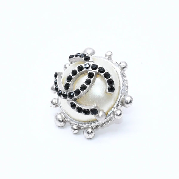 CHANEL シャネル ココマーク スタッドピアス 重量約10.78g 02C刻印 フェイクパール ラインストーン 片耳用 美品 中古 4a007074