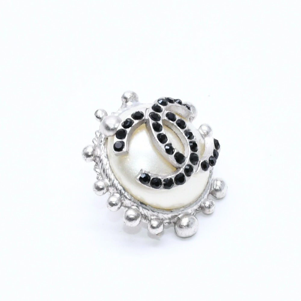CHANEL シャネル ココマーク スタッドピアス 重量約10.78g 02C刻印 フェイクパール ラインストーン 片耳用 美品 中古 4a007074
