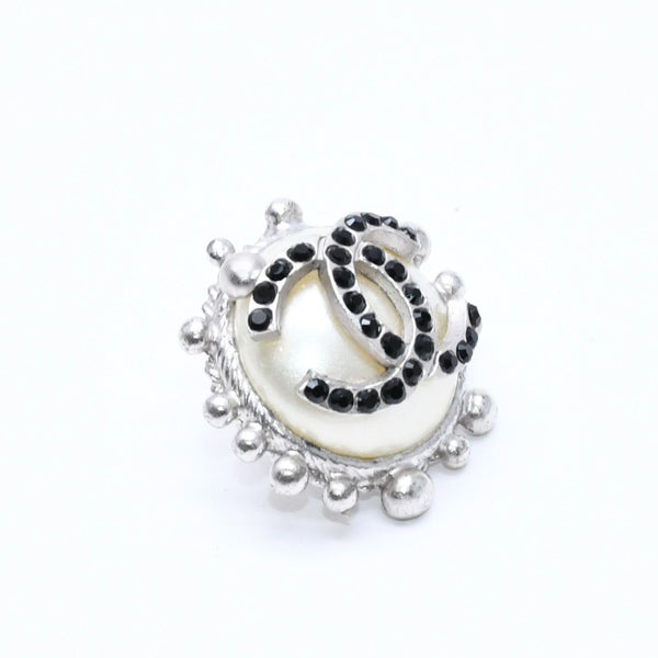 CHANEL シャネル ココマーク スタッドピアス 重量約10.78g 02C刻印 フェイクパール ラインストーン 片耳用 美品 中古 4a007074
