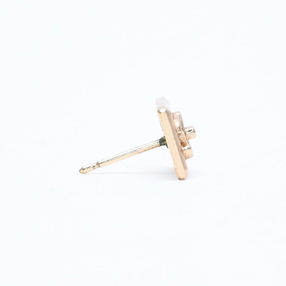 CHANEL シャネル ココマーク スクエア スタッドピアス 重量約2.07g 02A