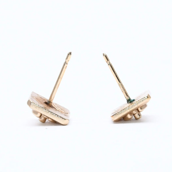 CHANEL シャネル ココマーク スクエア スタッドピアス 重量約2.07g 02A刻印 GP メタル ゴールド 両耳用 美品 中古 4a007103