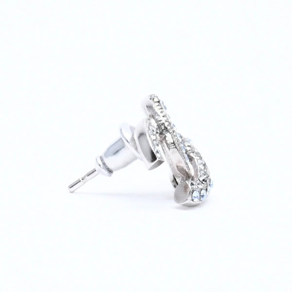 極美品 CHANEL シャネル ココマーク スタッドピアス 重量約2.42g 13P刻印 メタル ラインストーン シルバー ブルー 両耳用 中古 4a007099
