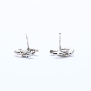 極美品 CHANEL シャネル ココマーク スタッドピアス 重量約2.42g 13P刻印 メタル ラインストーン シルバー ブルー 両耳用 中古 4a007099