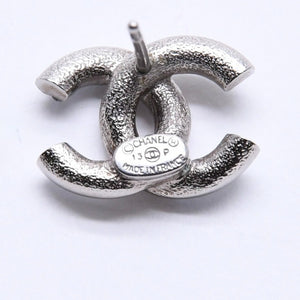 極美品 CHANEL シャネル ココマーク スタッドピアス 重量約2.42g 13P刻印 メタル ラインストーン シルバー ブルー 両耳用 中古 4a007099