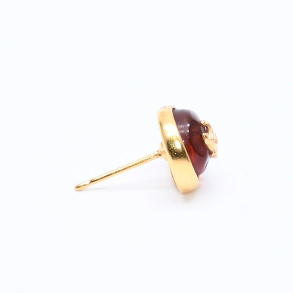 極美品 CHANEL シャネル ココマーク ラウンド スタッドピアス 重量約2.64g 99P刻印 GP メタル 樹脂系 両耳用 中古 4a007075