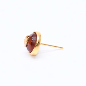 極美品 CHANEL シャネル ココマーク ラウンド スタッドピアス 重量約2.64g 99P刻印 GP メタル 樹脂系 両耳用 中古 4a007075