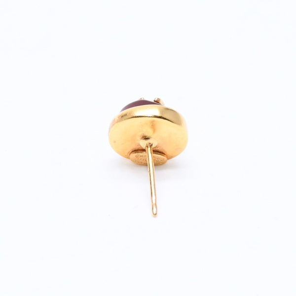 極美品 CHANEL シャネル ココマーク ラウンド スタッドピアス 重量約2.64g 99P刻印 GP メタル 樹脂系 両耳用 中古 4a007075