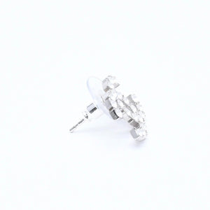 極美品 CHANEL シャネル ココマーク ピアス 重量約3.09g B20V刻印 メタル ラインストーン シルバー 両耳用 中古 4a007096