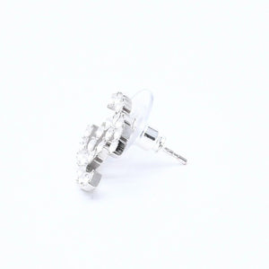 極美品 CHANEL シャネル ココマーク ピアス 重量約3.09g B20V刻印 メタル ラインストーン シルバー 両耳用 中古 4a007096