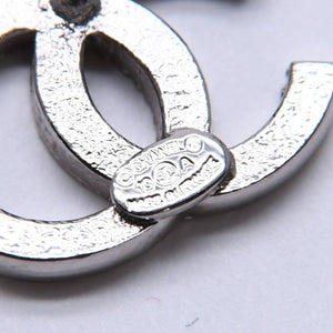 極美品 CHANEL シャネル ココマーク スタッドピアス 重量約2.67g 10A刻印 メタル ラインストーン シルバー 両耳用 中古 4a007091