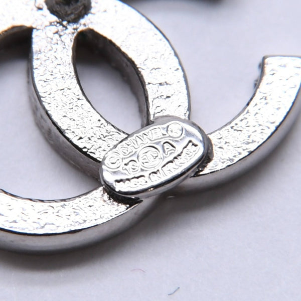 極美品 CHANEL シャネル ココマーク スタッドピアス 重量約2.67g 10A刻印 メタル ラインストーン シルバー 両耳用 中古 4a007091