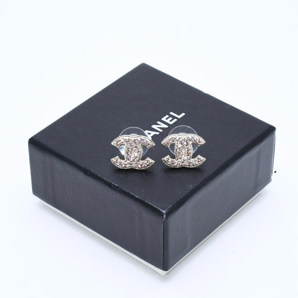 極美品 CHANEL シャネル ココマーク スタッドピアス 重量約3.29g 08C刻印 GP メタル ラインストーン ゴールド ピンク 両耳用 中古 4a007083