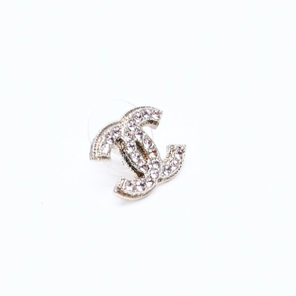 極美品 CHANEL シャネル ココマーク スタッドピアス 重量約3.29g 08C刻印 GP メタル ラインストーン ゴールド ピンク 両耳用 中古 4a007083