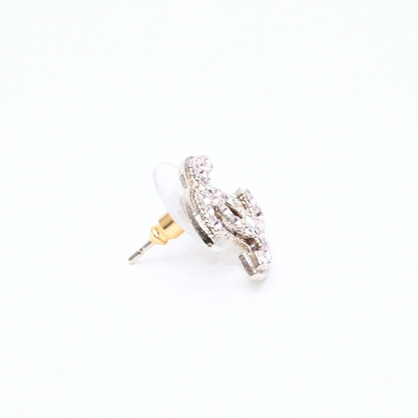 極美品 CHANEL シャネル ココマーク スタッドピアス 重量約3.29g 08C刻印 GP メタル ラインストーン ゴールド ピンク 両耳用 中古 4a007083