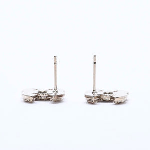 極美品 CHANEL シャネル ココマーク スタッドピアス 重量約3.29g 08C刻印 GP メタル ラインストーン ゴールド ピンク 両耳用 中古 4a007083