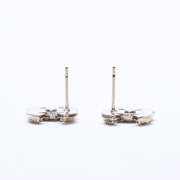 極美品 CHANEL シャネル ココマーク スタッドピアス 重量約3.29g 08C刻印 GP メタル ラインストーン ゴールド ピンク 両耳用 中古 4a007083