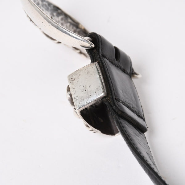 CHROME HEARTS BLT CLASSIC 3PC Classic 3PC Leather Belt Size 32 Black Silver 925 Good Condition Used 4a008575
