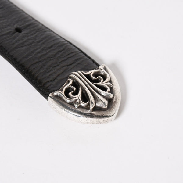 CHROME HEARTS BLT CLASSIC 3PC Classic 3PC Leather Belt Size 32 Black Silver 925 Good Condition Used 4a008575
