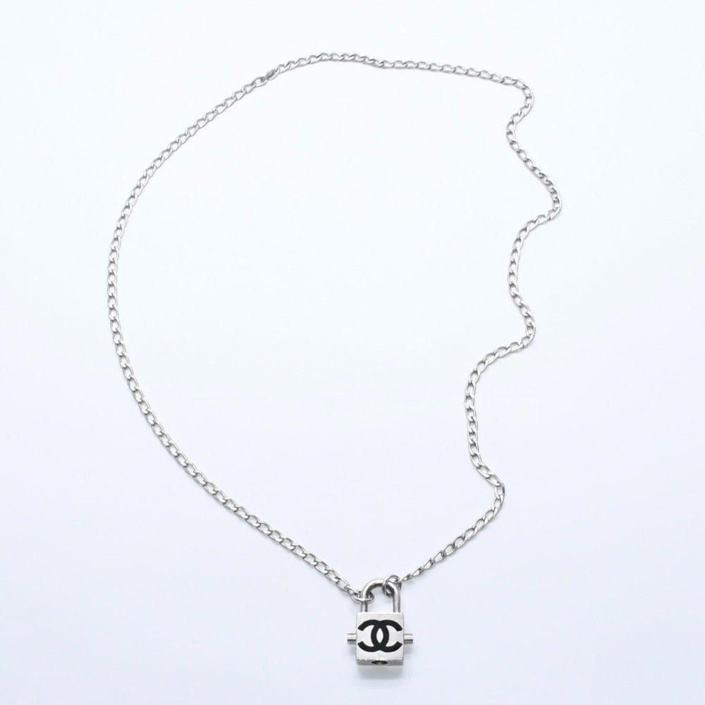 CHANEL シャネル ココマーク カデナ ネックレス 全長約75cm 重量約41.10g 04P刻印 シルバー ブラック メタル 美品 中古 4a007086