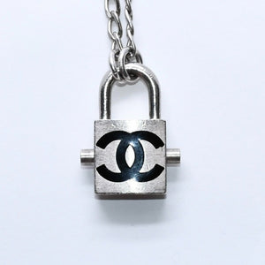 CHANEL シャネル ココマーク カデナ ネックレス 全長約75cm 重量約41.10g 04P刻印 シルバー ブラック メタル 美品 中古 4a007086