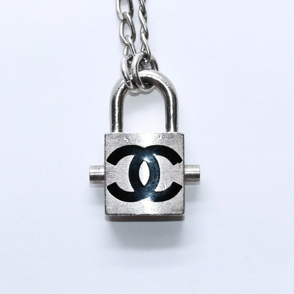CHANEL シャネル ココマーク カデナ ネックレス 全長約75cm 重量約41.10g 04P刻印 シルバー ブラック メタル 美品 中古 4a007086