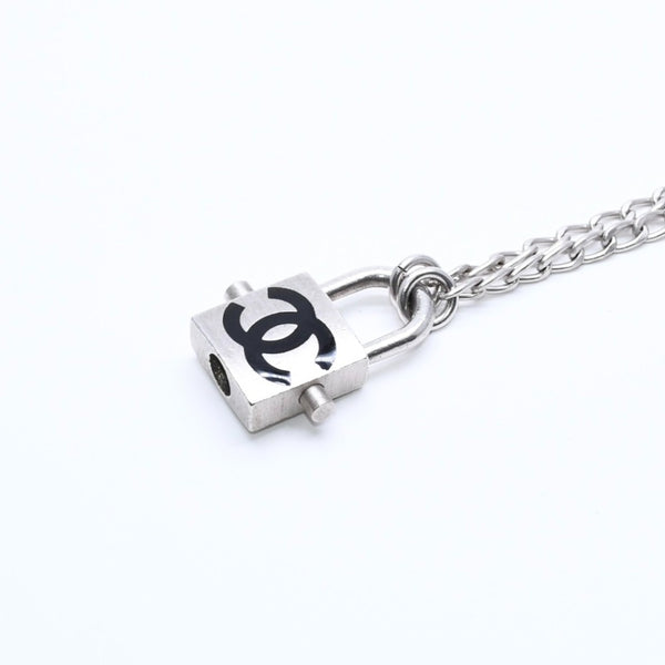 CHANEL シャネル ココマーク カデナ ネックレス 全長約75cm 重量約41.10g 04P刻印 シルバー ブラック メタル 美品 中古 4a007086