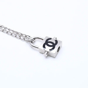 CHANEL シャネル ココマーク カデナ ネックレス 全長約75cm 重量約41.10g 04P刻印 シルバー ブラック メタル 美品 中古 4a007086