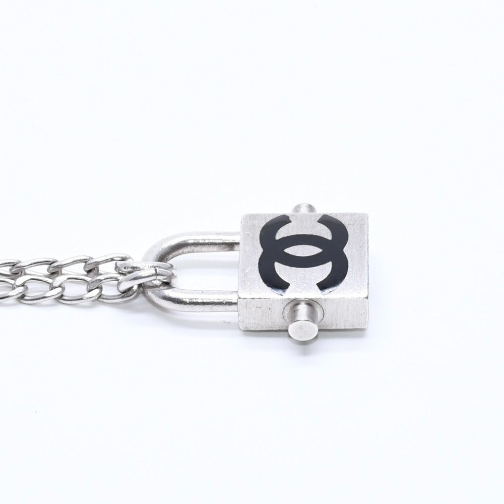 CHANEL Cocomark Cadena Necklace Total length approx. 75cm Weight approx. 41.10g 04P stamp Silver Black Metal Good Condition Used 4a007086