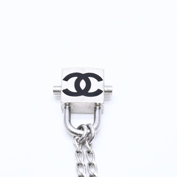 CHANEL シャネル ココマーク カデナ ネックレス 全長約75cm 重量約41.10g 04P刻印 シルバー ブラック メタル 美品 中古 4a007086