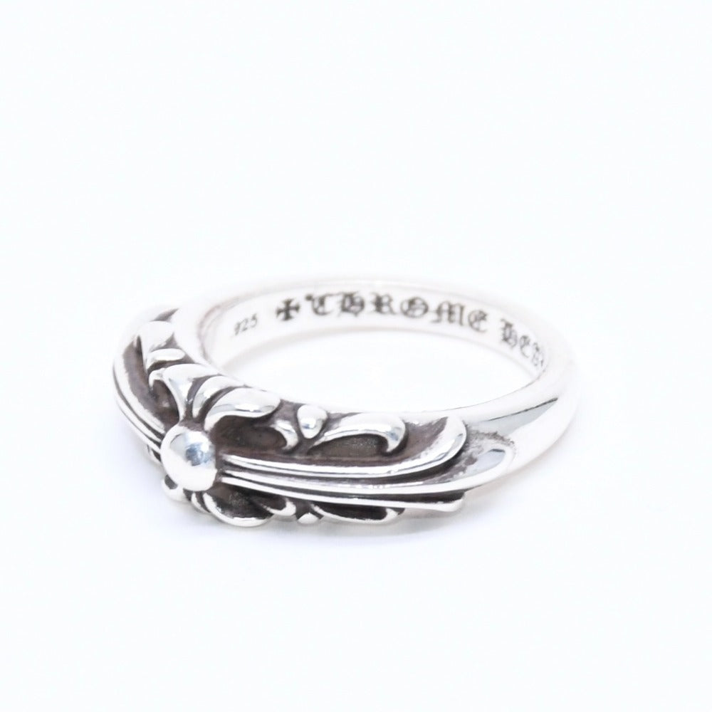新品未使用 CHROME HEARTS クロムハーツ BABY CLSC FLRL CRS RING ベイビークラシック フローラルクロスリング 重量4.68g サイズ5.5号 中古 4a008572