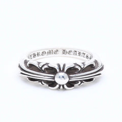 新品未使用 CHROME HEARTS クロムハーツ BABY CLSC FLRL CRS RING ベイビークラシック フローラルクロスリング 重量4.68g サイズ5.5号 中古 4a008572