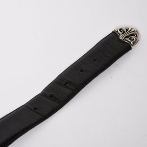CHROME HEARTS BLT CLASSIC 3PC Classic 3PC Leather Belt Size 32 Black Silver 925 Good Condition Used 4a008575