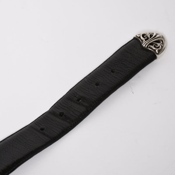 CHROME HEARTS BLT CLASSIC 3PC Classic 3PC Leather Belt Size 32 Black Silver 925 Good Condition Used 4a008575