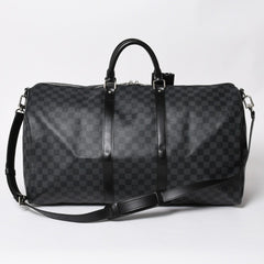 極美品 LOUIS VUITTON ルイヴィトン キーポルバンドリエール55 ボストンバッグ N41413 ダミエグラフィット ブラック 中古 4a008198