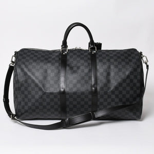 極美品 LOUIS VUITTON ルイヴィトン キーポルバンドリエール55 ボストンバッグ N41413 ダミエグラフィット ブラック 中古 4a008198