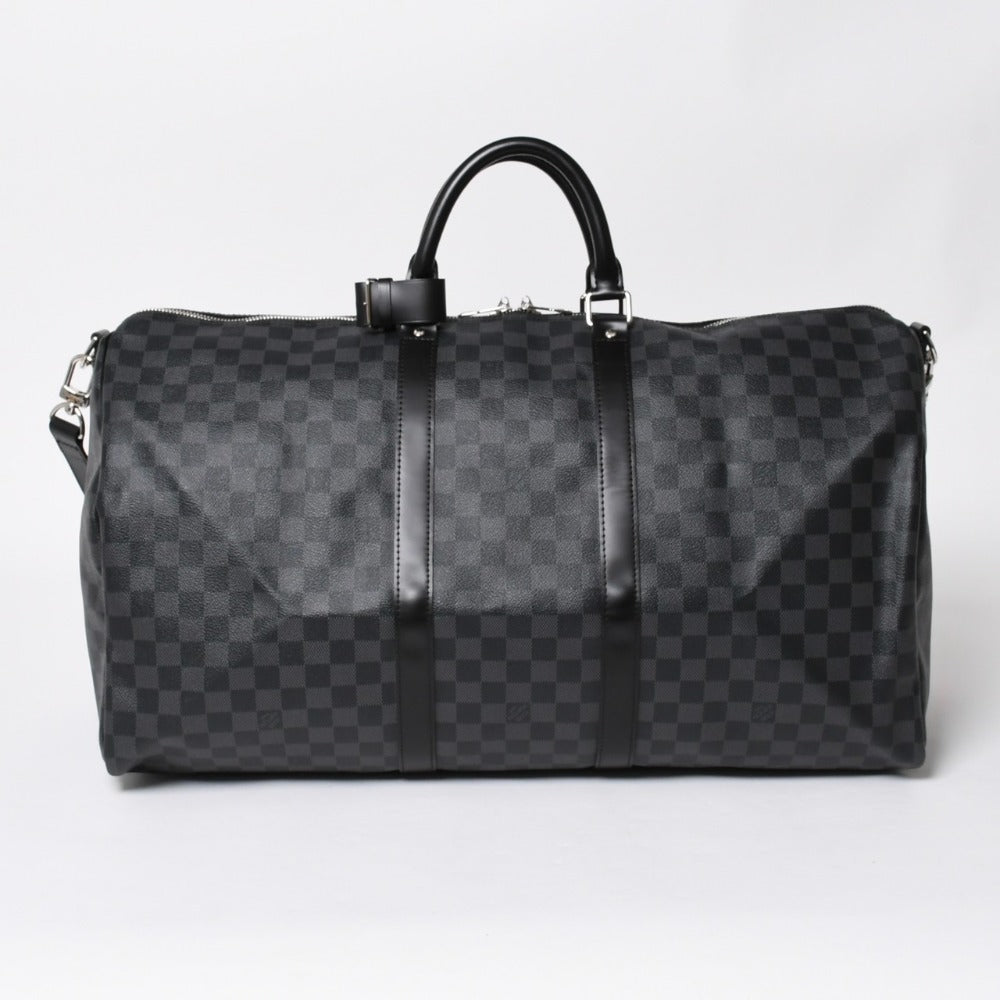 極美品 LOUIS VUITTON ルイヴィトン キーポルバンドリエール55 ボストンバッグ N41413 ダミエグラフィット ブラック 中古 4a008198