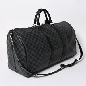 極美品 LOUIS VUITTON ルイヴィトン キーポルバンドリエール55 ボストンバッグ N41413 ダミエグラフィット ブラック 中古 4a008198