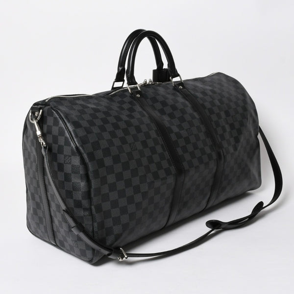 極美品 LOUIS VUITTON ルイヴィトン キーポルバンドリエール55 ボストンバッグ N41413 ダミエグラフィット ブラック 中古 4a008198