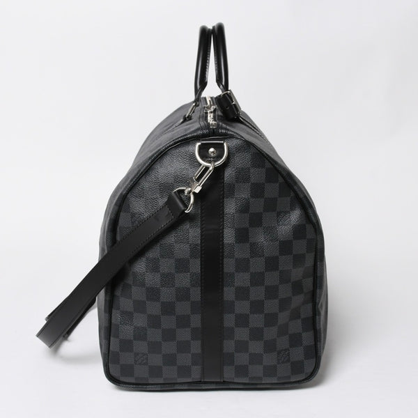 極美品 LOUIS VUITTON ルイヴィトン キーポルバンドリエール55 ボストンバッグ N41413 ダミエグラフィット ブラック 中古 4a008198