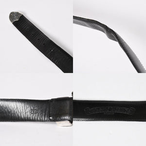 CHROME HEARTS BLT CLASSIC 3PC Classic 3PC Leather Belt Size 32 Black Silver 925 Good Condition Used 4a008575