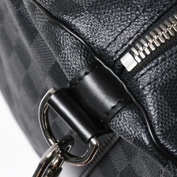極美品 LOUIS VUITTON ルイヴィトン キーポルバンドリエール55 ボストンバッグ N41413 ダミエグラフィット ブラック 中古 4a008198