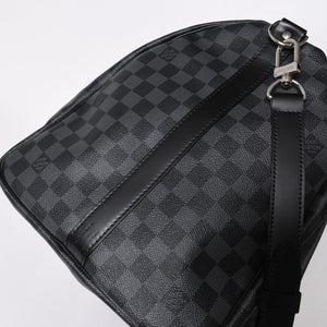極美品 LOUIS VUITTON ルイヴィトン キーポルバンドリエール55 ボストンバッグ N41413 ダミエグラフィット ブラック 中古 4a008198