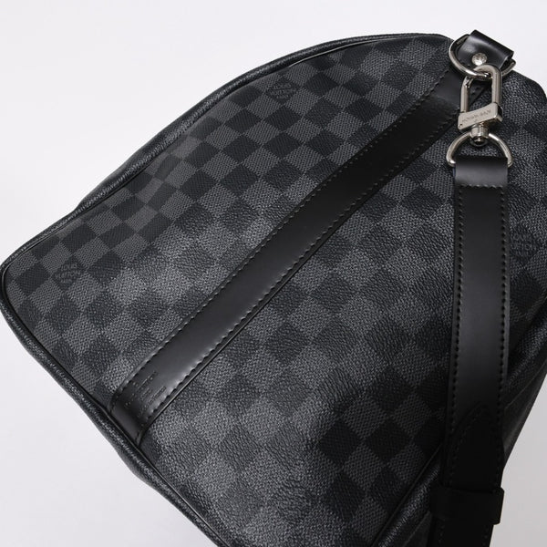 極美品 LOUIS VUITTON ルイヴィトン キーポルバンドリエール55 ボストンバッグ N41413 ダミエグラフィット ブラック 中古 4a008198