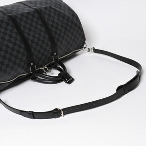 極美品 LOUIS VUITTON ルイヴィトン キーポルバンドリエール55 ボストンバッグ N41413 ダミエグラフィット ブラック 中古 4a008198