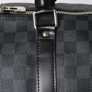 極美品 LOUIS VUITTON ルイヴィトン キーポルバンドリエール55 ボストンバッグ N41413 ダミエグラフィット ブラック 中古 4a008198