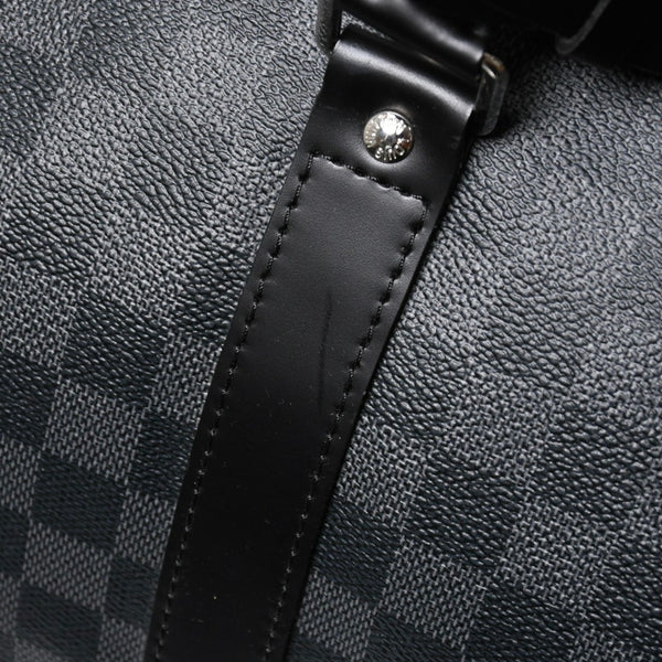 極美品 LOUIS VUITTON ルイヴィトン キーポルバンドリエール55 ボストンバッグ N41413 ダミエグラフィット ブラック 中古 4a008198