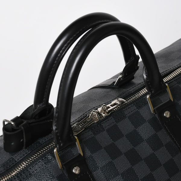 極美品 LOUIS VUITTON ルイヴィトン キーポルバンドリエール55 ボストンバッグ N41413 ダミエグラフィット ブラック 中古 4a008198